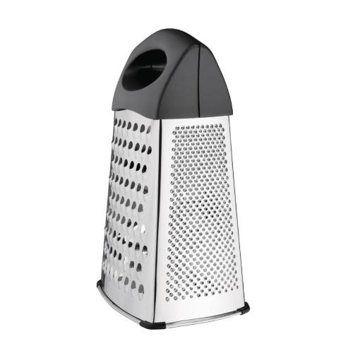 Vogue Heavy Duty Box Grater with Black Handle & Base - 254mm 10"