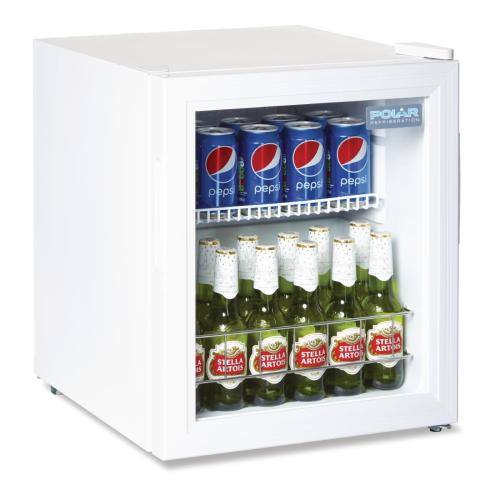 Polar C-Series Countertop Display Fridge White - 46Ltr