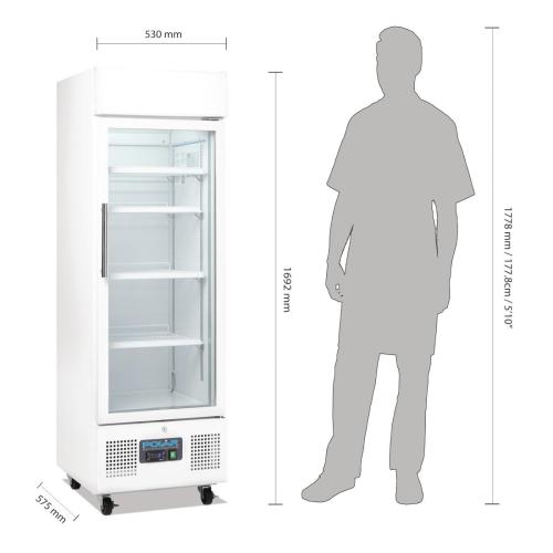 Polar G-Series Upright Display Fridge White - 218Ltr