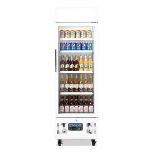Polar G-Series Upright Display Fridge White - 218Ltr
