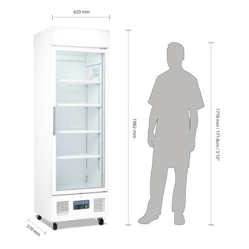 Polar G-Series Upright Display Fridge White - 368Ltr