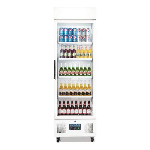 Polar G-Series Upright Display Fridge White - 368Ltr