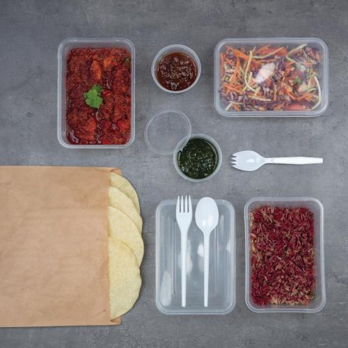 Fiesta Recyclable Microwave Plastic Container - 500ml with Lids (Box 250)