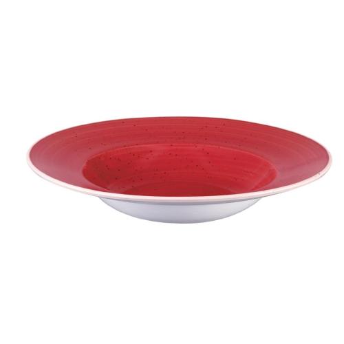 Churchill Stonecast Berry Red Wide Rim Bowl 28cm 11" 46.8cl16.5oz(Box12)(Direct)