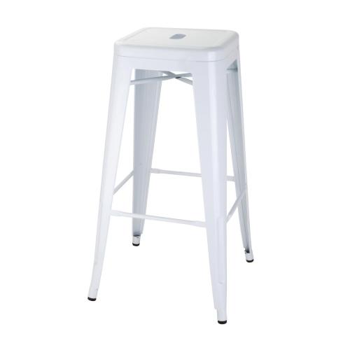 Bolero Steel Bistro High Stool White (Pack 4)