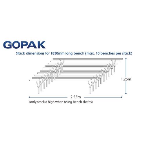 Gopak Contour Stacking Bench (Teak Effect) - 1830x254x432mm (Direct)