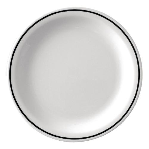 Olympia Kristallon Black Band Melamine Plate - 230mm 9" (Box 12)