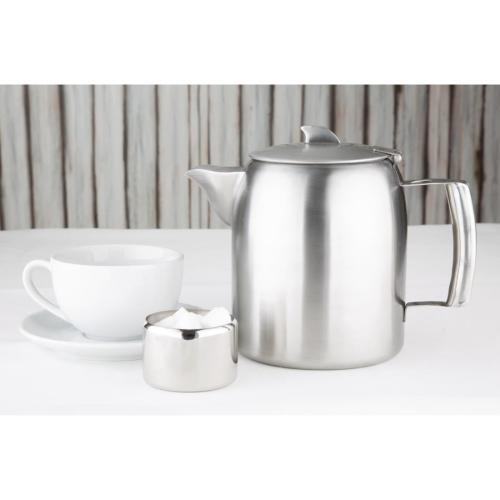 Olympia Airline Teapot Brushed Finish St/St - 1.6Ltr 54.1fl oz