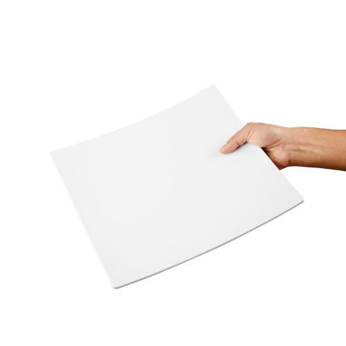 Olympia Kristallon Curved Square Melamine Plate White - 300mm 11 3/4"