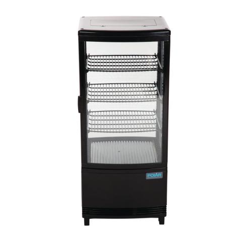 Polar C-Series Curved Door Display Fridge Black - 86Ltr