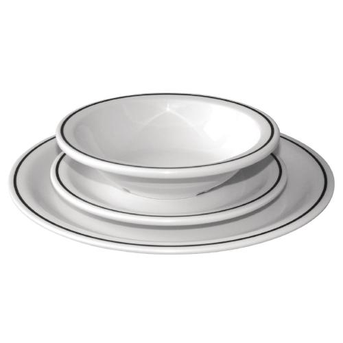 Olympia Kristallon Black Band Melamine Plate - 230mm 9" (Box 12)