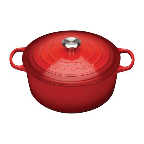Le Creuset Cast Iron Round Casserole Cerise - 24cm 4.2Ltr