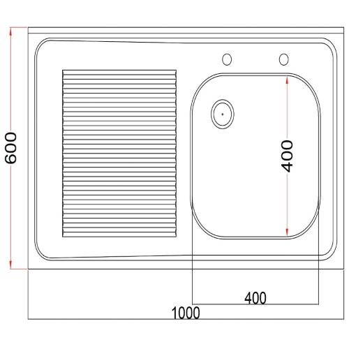 Vogue Sink Single R/H Bowl Single L/H Drainer Welded - 1000x900x600mm (Direct)