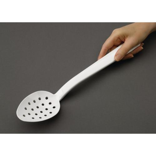 MatferBourgeat Exoglass Perforated Serving Spoon White - 340mm