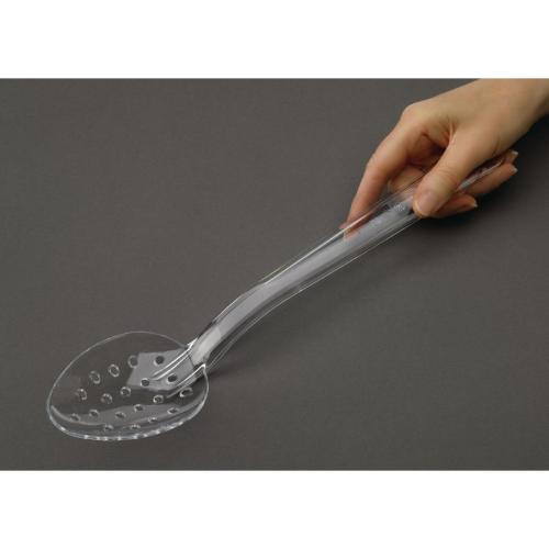 MatferBourgeat Exoglass Perforated Serving Spoon Clear - 340mm