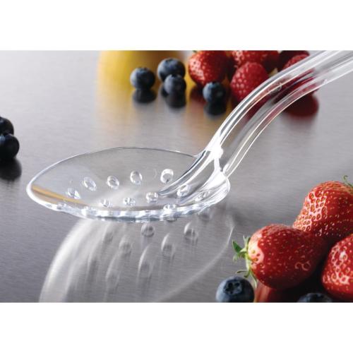MatferBourgeat Exoglass Perforated Serving Spoon Clear - 340mm