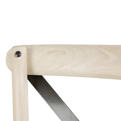 Bolero Wooden Dining Chair with Metal Cross Backrest Earthwash Finish (Box 2)