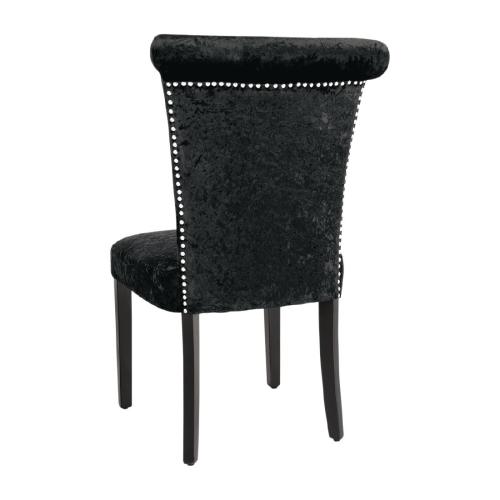 Bolero Crushed Velvet Dining Chair Black (Pack 2)