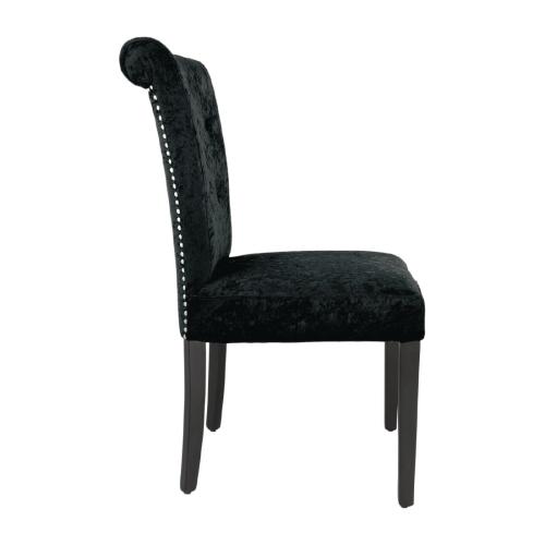 Bolero Crushed Velvet Dining Chair Black (Pack 2)