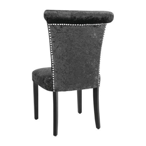 Bolero Crushed Velvet Dining Chair Black (Pack 2)