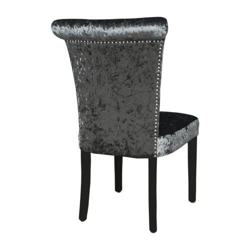 Bolero Crushed Velvet Dining Chair Olive Grey (Pack 2)
