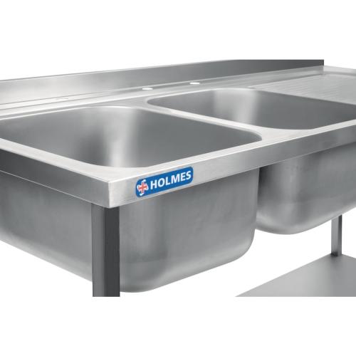 Vogue Sink Double Bowl Single R/H Drainer Welded - 1800x900x650mm (Direct)