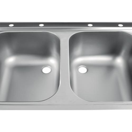 Vogue Sink Double Bowl Single R/H Drainer Welded - 1800x900x650mm (Direct)