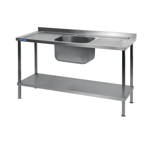 Vogue Centre Sink Bowl Double Drainer Welded - 1800x900x650mm (Direct)