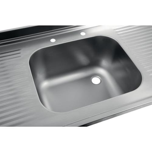 Vogue Centre Sink Bowl Double Drainer Welded - 1800x900x650mm (Direct)