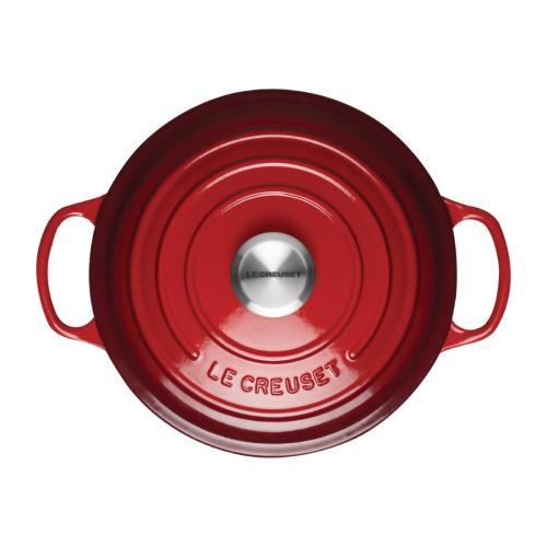 Le Creuset Cast Iron Round Casserole Cerise - 24cm 4.2Ltr