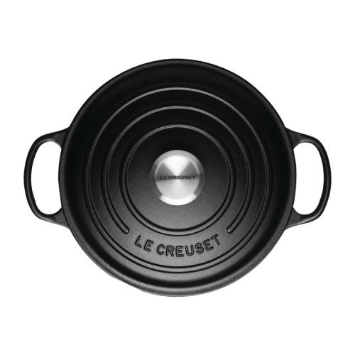 Le Creuset Cast Iron Round Casserole Satin Black - 20cm 2.4Ltr