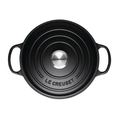 Le Creuset Cast Iron Round Casserole Satin Black - 28cm 6.7Ltr