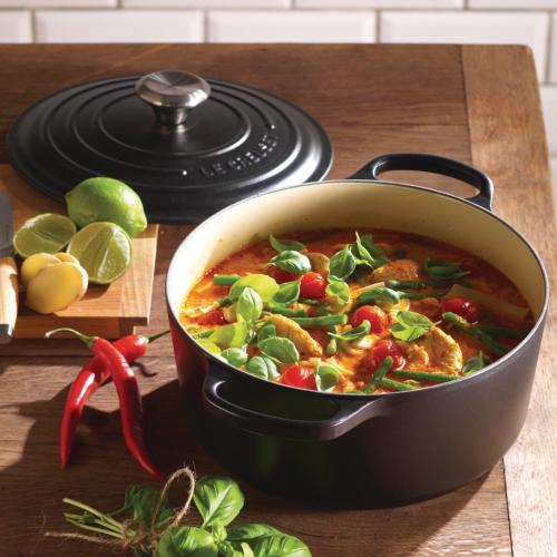 Le Creuset Cast Iron Round Casserole Satin Black - 28cm 6.7Ltr