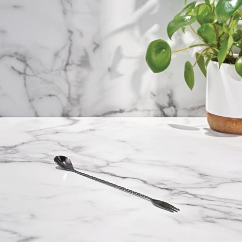 Olympia Gunmetal Barware Mixing Spoon with Fork