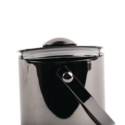 Olympia Barware Gunmetal Ice Bucket Double Wall with Lid - 1Ltr 33.8fl oz
