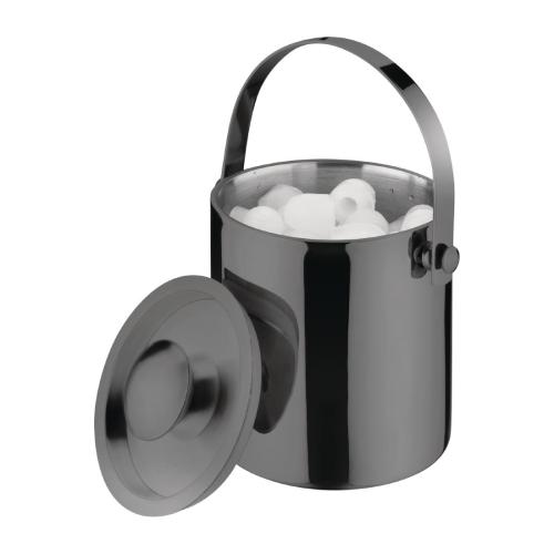 Olympia Barware Gunmetal Ice Bucket Double Wall with Lid - 1Ltr 33.8fl oz