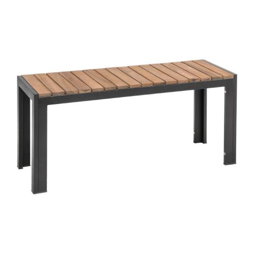 Bolero Steel & Acacia Bench - 1000x350mm (Pack 2)  FSC 100%