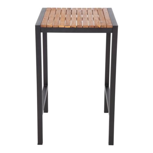Bolero Steel & Acacia Square Bar Table - 600mm  FSC 100%