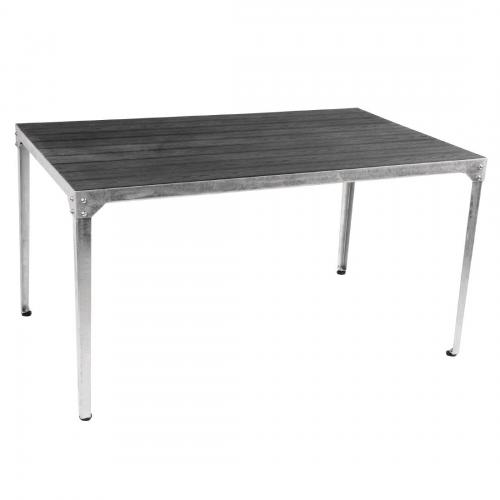 Bolero Steel & Faux Table Charcoal - 1400x850mm