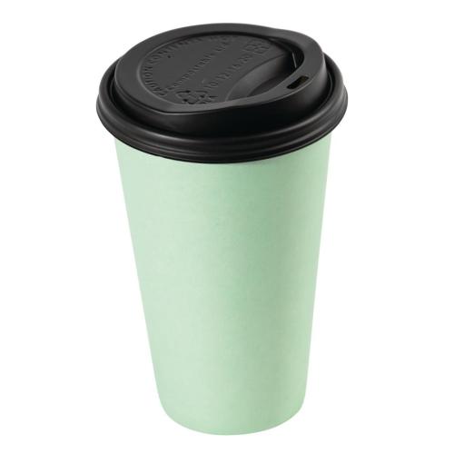EDLP Fiesta Compostable Lid for Hot Cups- Black 12oz/16oz (Box 1000)