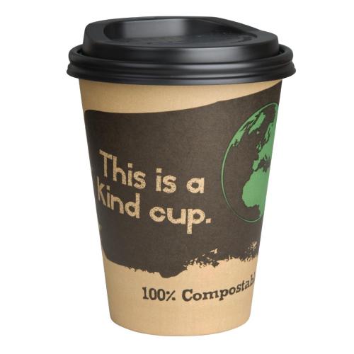 EDLP Fiesta Compostable Hot Cup Single Wall 'Kind' - 12oz (Box 1000)