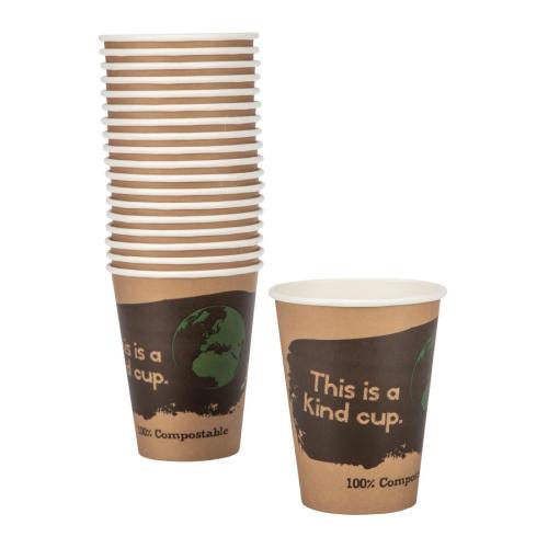 Fiesta Compostable Hot Cup Single Wall 'Kind' - 12oz (Sleeve 50)