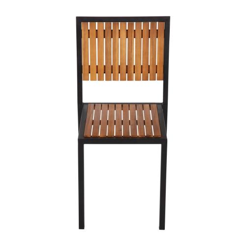 Bolero Steel & Acacia Side Chair (Pack 4)