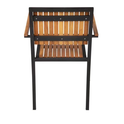 Bolero Steel & Acacia Arm Chair (Pack 4)