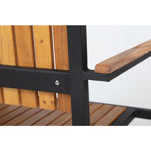 Bolero Steel & Acacia Arm Chair (Pack 4)