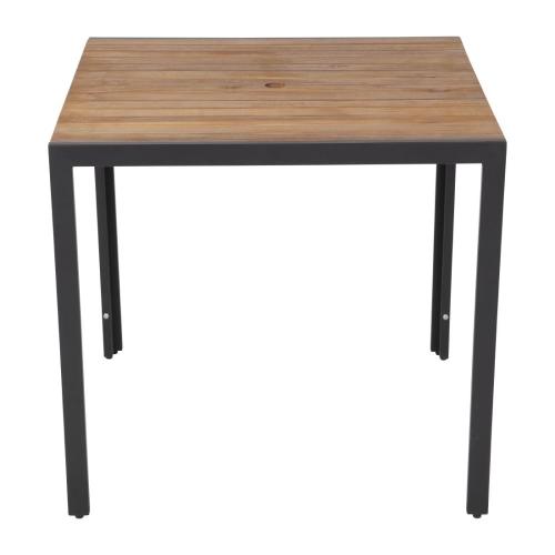 Bolero Steel & Acacia Square Table - 800mm