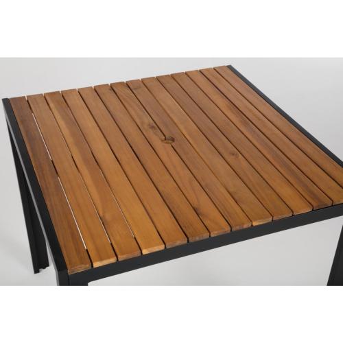Bolero Steel & Acacia Square Table - 800mm