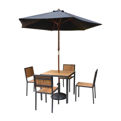 Bolero Steel & Acacia Square Table - 800mm