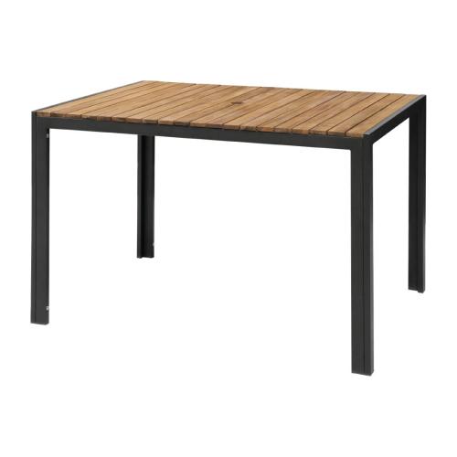 Bolero Steel & Acacia Table - 1200x800mm