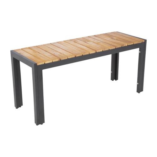 Bolero Steel & Acacia Bench - 1000x350mm (Pack 2)  FSC 100%